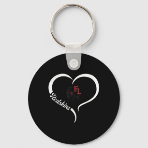 Fort Loramie Redskins Logo Half Heart Slogan Hs  Key Ring