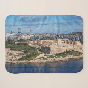 Fort Manoel and Sliema from Valletta, Malta Sherpa Blanket