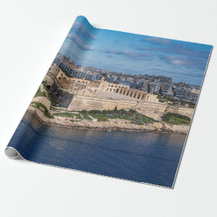 Fort Manoel and Sliema from Valletta, Malta Wrapping Paper