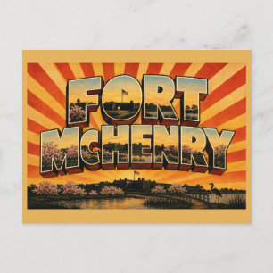 Fort McHenry Maryland Harbour Cherry Blossoms Art Postcard