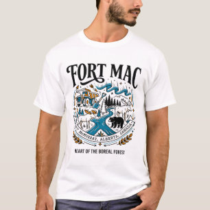 Fort McMurray Alberta Boreal Forest Nature Illustr T-Shirt