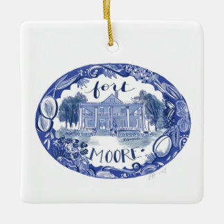 Fort Moore Riverside Chinoiserie Christmas Ornamen Ceramic Ornament