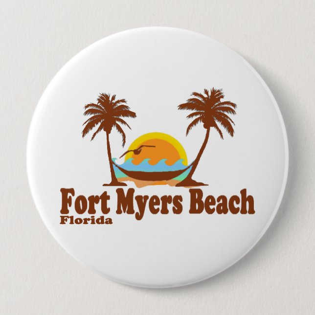 Fort Myers Beach. 10 Cm Round Badge (Front)