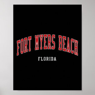 Fort Myers Beach Florida College University Style Poster