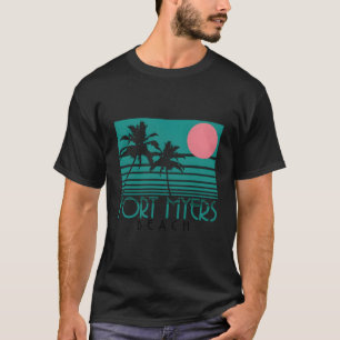 Fort Myers Beach Florida Fl Palm Trees Surf Vintag T-Shirt