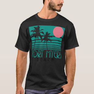 Fort Myers Beach Florida FL Palm Trees Surf Vintag T-Shirt