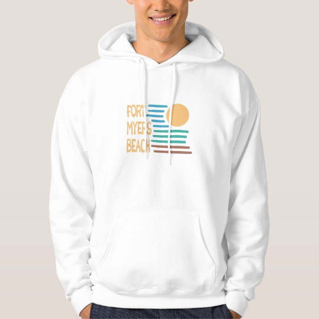 Fort Myers Beach Florida geometric sunset Hoodie (Front)