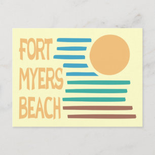 Fort Myers Beach Florida geometric sunset Postcard