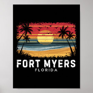 Fort Myers Beach Florida Surfboard Beach Poster