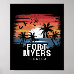 Fort Myers Beach Florida Surfing Surfer Poster