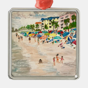 "Fort Myer's Beach"  Metal Ornament