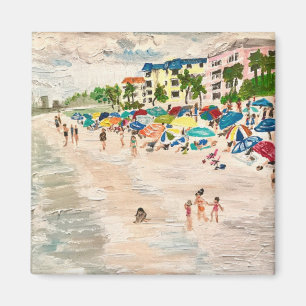 "Fort Myer's Beach" painting by Willlowcatdesigns  Magnet