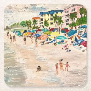 "Fort Myer's Beach" painting Coaster