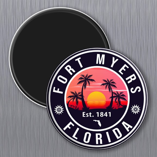 Fort Myers Beach Retro - Florida Retro Souvenir Magnet (Creator Uploaded)