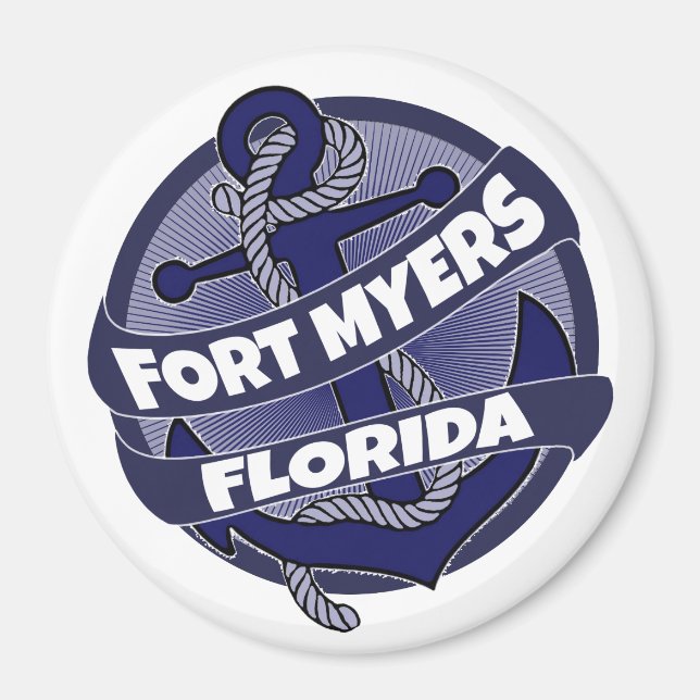 Fort Myers Florida anchor swirl magnet (Front)