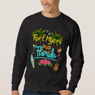 Fort Myers Florida Beach Summer Palm Surf Sun Set Sweatshirt