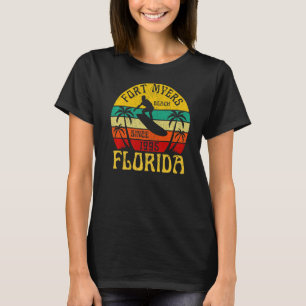 Fort Myers Florida Beach Surfing Summer Vacation V T-Shirt