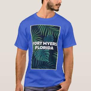 Fort Myers Florida Beaches Palm Leaves Summer Art T-Shirt