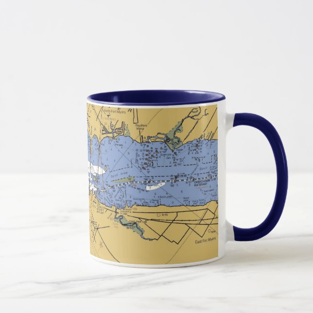Fort Myers, Florida Nautical Harbour Chart Mug (Right)