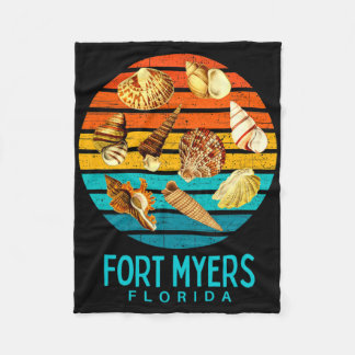 Fort Myers Florida Ocean Shells Novelty  Fleece Blanket