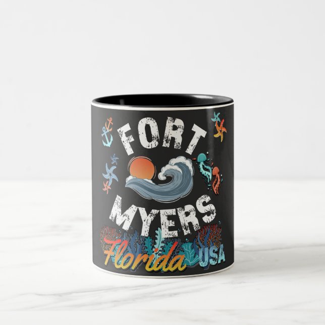 Fort Myers, Florida Two-Tone Coffee Mug (Center)