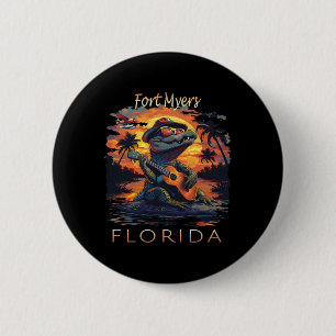 Fort Myers Florida Vacation Cute Alligator 6 Cm Round Badge