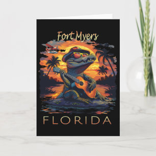 Fort Myers Florida Vacation Cute Alligator Card