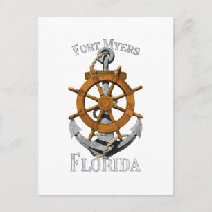 Fort Myers Florida Vacation Nautical Anchor Helm S Postcard