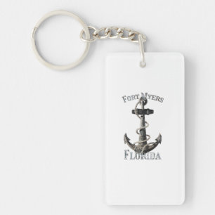 Fort Myers Florida Vacation Nautical Anchor Sailin Key Ring
