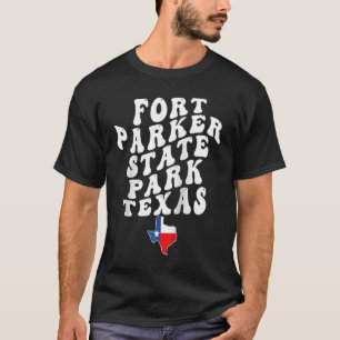 Fort Parker State Park Texas TX Retro Wavy Vacatio T-Shirt