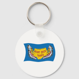 Fort Peck Assiniboine Flag Keychain