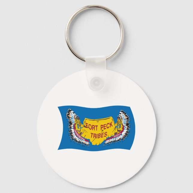 Fort Peck Assiniboine Flag Keychain (Front)