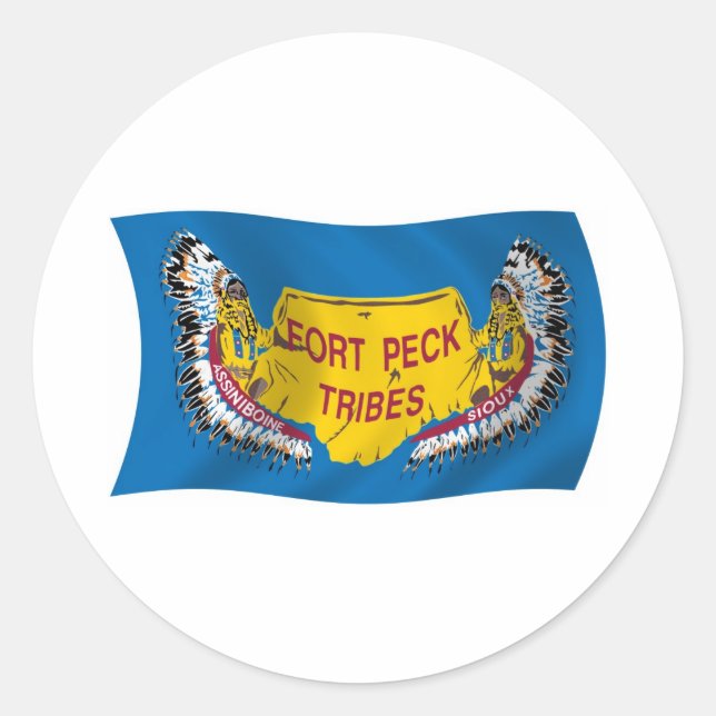 Fort Peck Assiniboine Flag Sticker (Front)