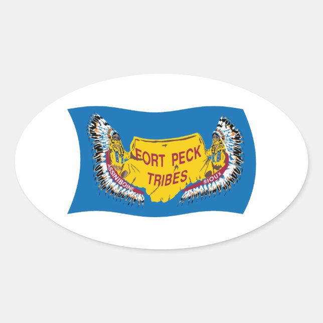 Fort Peck Assiniboine Flag Sticker (Front)