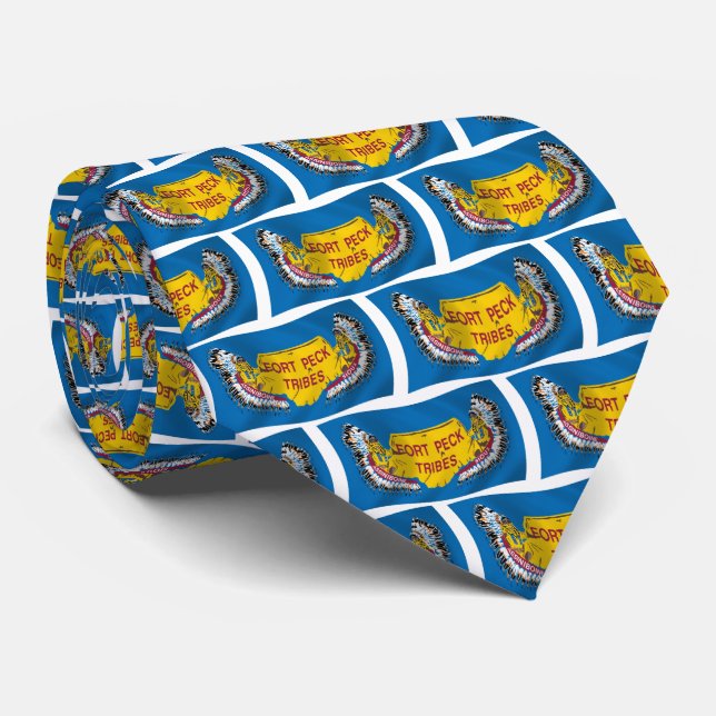 Fort Peck Assiniboine Flag Tie (Rolled)