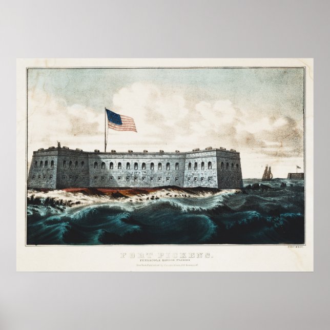 Fort Pickens Pensacola Harbour Florida Poster (Front)