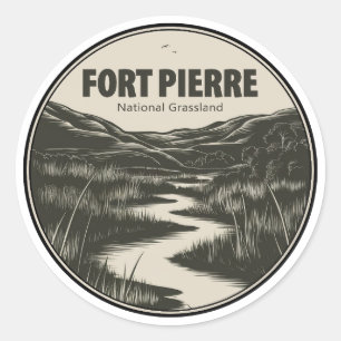 Fort Pierre National Grassland South Dakota Stream Classic Round Sticker