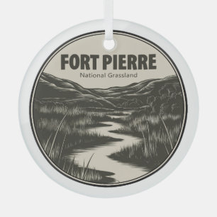 Fort Pierre National Grassland South Dakota Stream Glass Tree Decoration