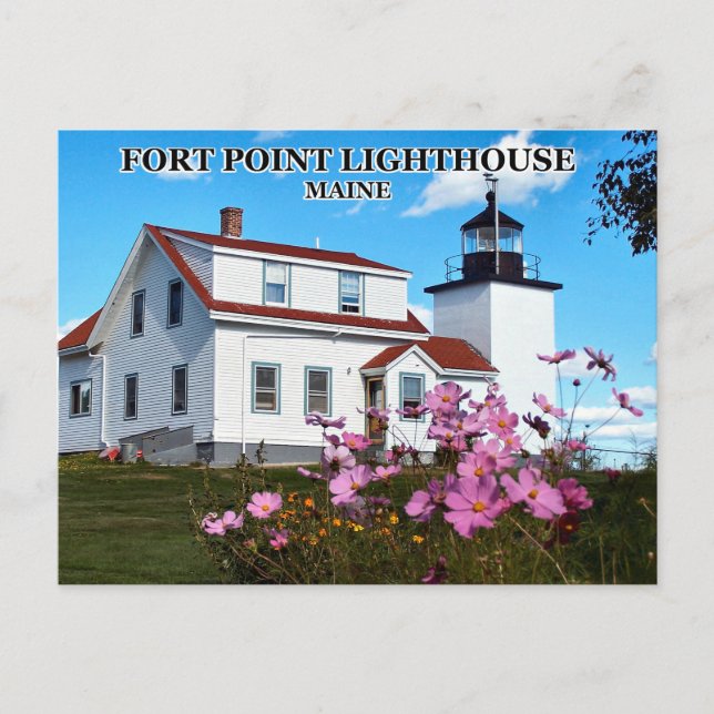 Fort Point Lighthouse, Maine postcard (Front)