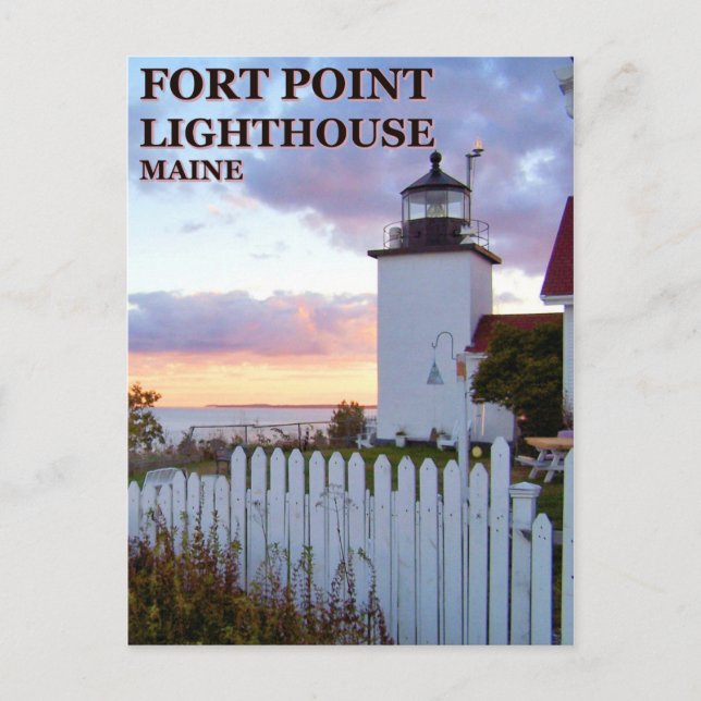 Fort Point Lighthouse, Maine Postcard (Front)
