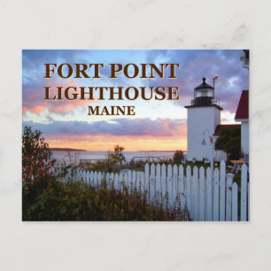 Fort Point Lighthouse, Maine postcard