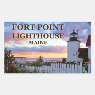 Fort Point Lighthouse, Maine Rectangular Sticker