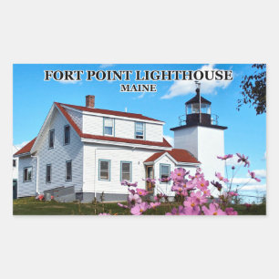 Fort Point Lighthouse, Maine Rectangular Sticker