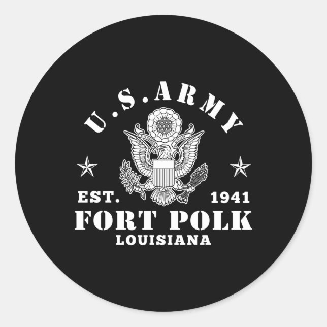 Fort Polk Louisiana Tigerland Classic Round Sticker (Front)