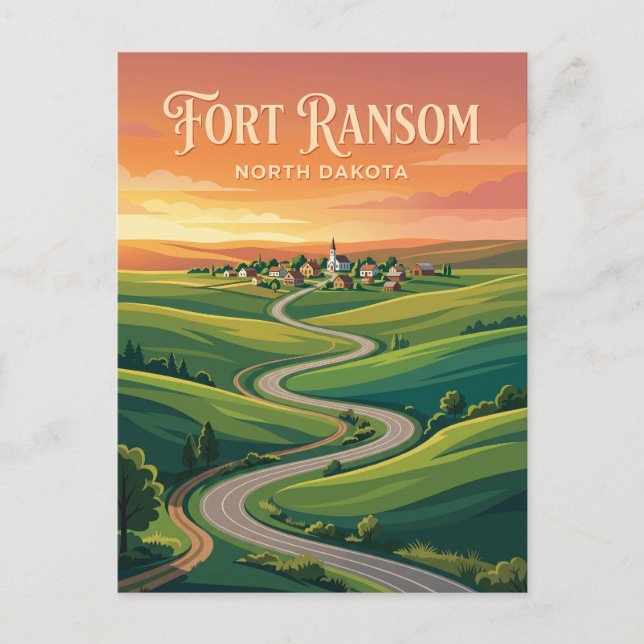 Fort Ransom USA Postcard (Front)