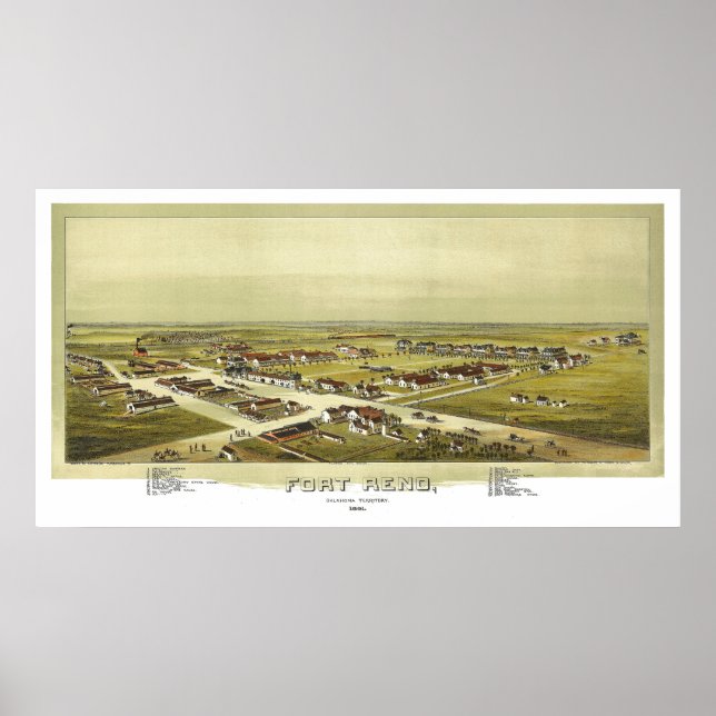 Fort Reno Oklahoma Territory 1891 Lithograph Poster (Front)