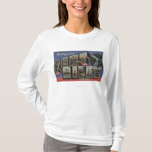 Fort Riley, Kansas - Large Letter Scenes T-Shirt