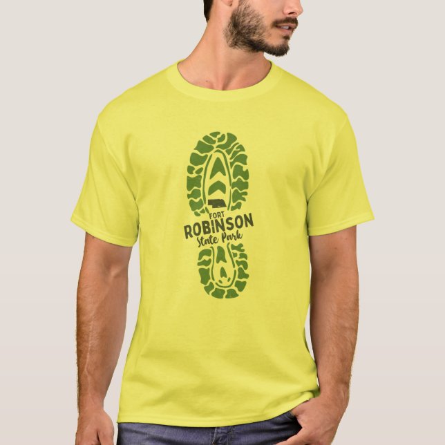 Fort Robinson State Park Nebraska NE Hiking Boot T-Shirt (Front)