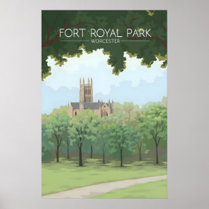 Fort Royal Park Worcester Travel Poster