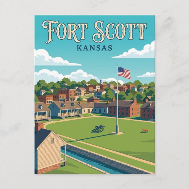 Fort Scott Kansas Postcard (Front)